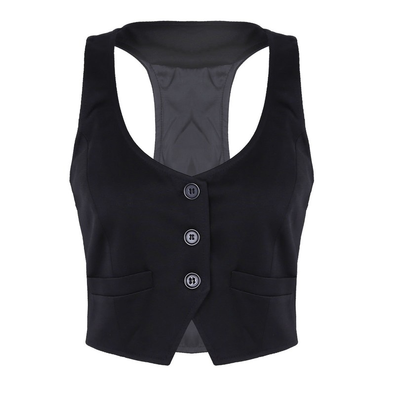 black dressy vest top