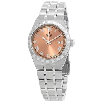 Pre-owned Tudor Royal Automatic Salmon Dial Ladies Watch M28300-0008