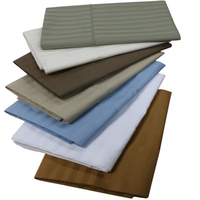 100% Luxury Cotton 300 Thread Count Striped 2 PC Super Soft Pillowcases 