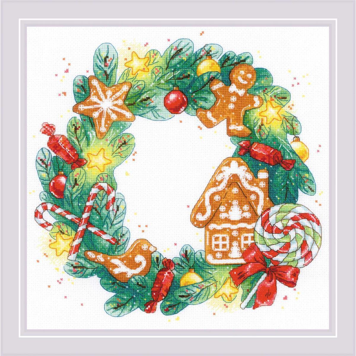 Riolis Kreuzstichset „Neujahrs Kalb“ – Fertiges Set Mit Garn & AIDA-Stoff, 25x25cm