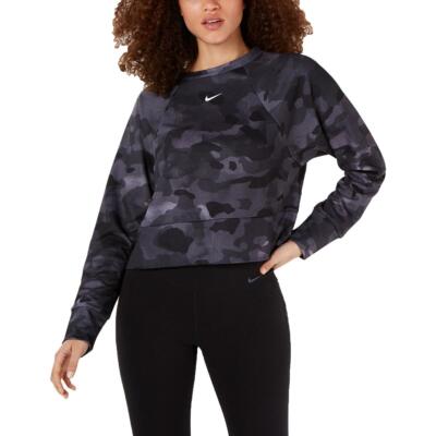 

Женская серая толстовка свободного кроя для тренировок Nike для фитнеса Athletic  BHFO 3144, Charcoal camouflage