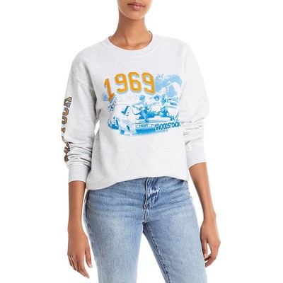 

Goodie Two Sleeves Womens Woodstock Серая толстовка с рисунком Shell  BHFO 6958, Ясень