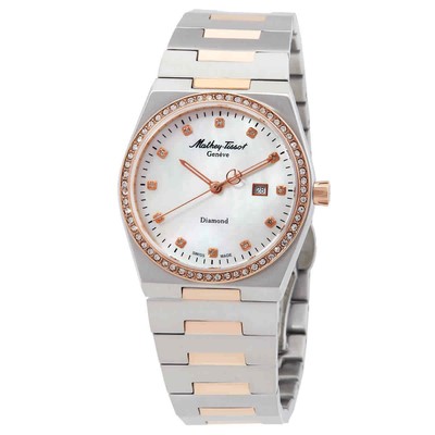 Часы Mathey-Tissot Zeus Lady с бриллиантовым кварцевым белым циферблатом D118SBI