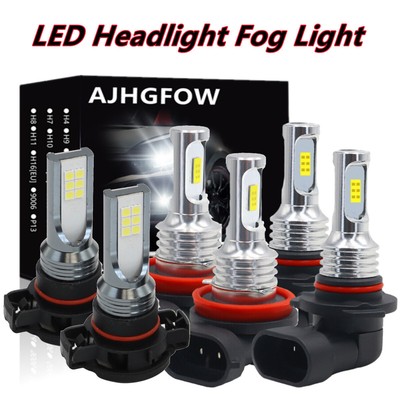 AJHGFOW 9005 H11 LED Headlight Kit+Fog Light 5202 For GMC Sierra 1500 2007-2013