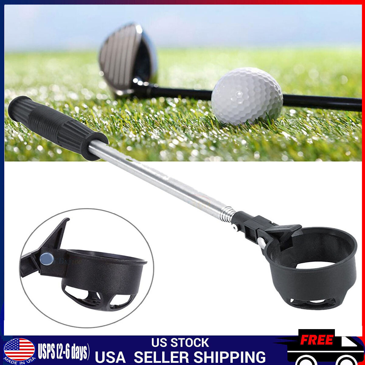 Retriever Telescopic Golf Ball Stainless Steel Practical Picker For Golfer