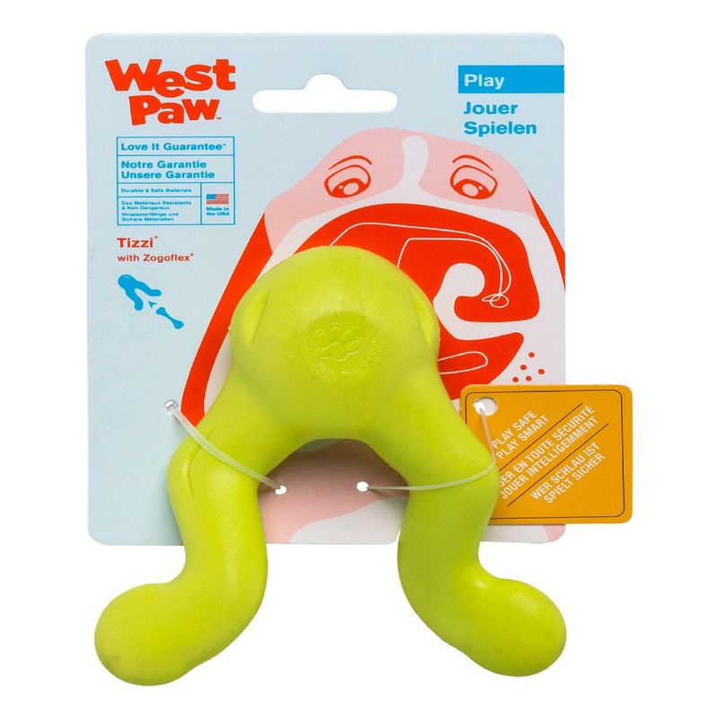 West Paw Zogoflex Tizzi Small 4.5" Dog Toy Granny Smith