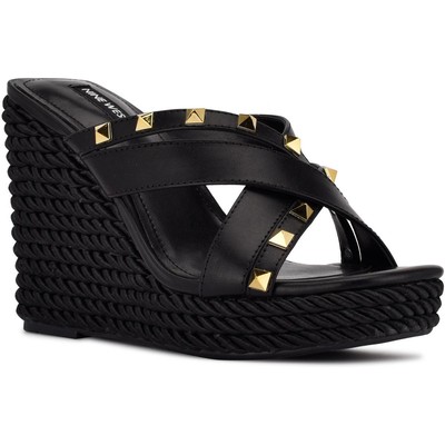 

Женские босоножки на танкетке без шнуровки Nine West PIPA3 из искусственной кожи BHFO 3372, Черный, PIPA3