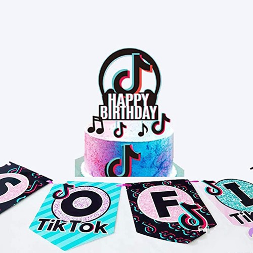 13pcs TIK Tok Happy Birthday Cake Topper Music Notes