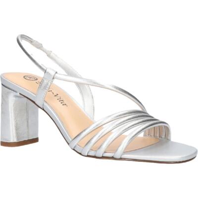 

Женские кожаные босоножки Zariah Bella Vita с ремешком на пятке до щиколотки BHFO 2536, Silver leather, Zariah