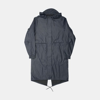 Rains String Parka / Size M / Mid-Length / Mens / Blue / Polyurethane