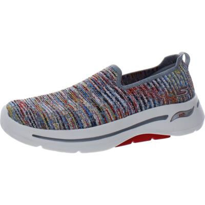 

Skechers Womens Go Walk Arch Fit-Vivid Sparks Серые слипоны BHFO 7543, Gray/multi