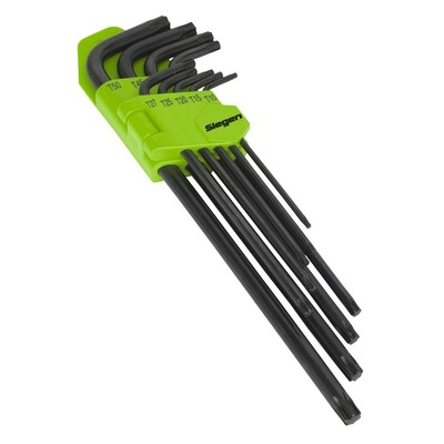 Siegen TRX-Star* Key Set 9pc Extra-Long Sealey Storage Case Garage Workshop