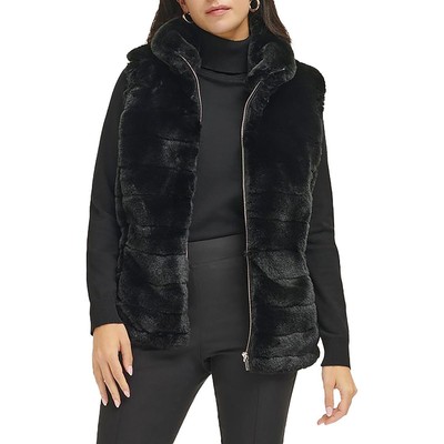 Женская черная стеганая верхняя одежда из искусственного меха Calvin Klein, жилет XS BHFO 3328