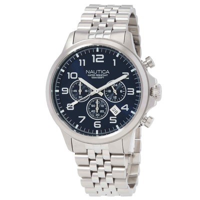 Мужские часы Nautica NCT Blue Ocean с хронографом и кварцевым механизмом с синим циферблатом NAPBOS406