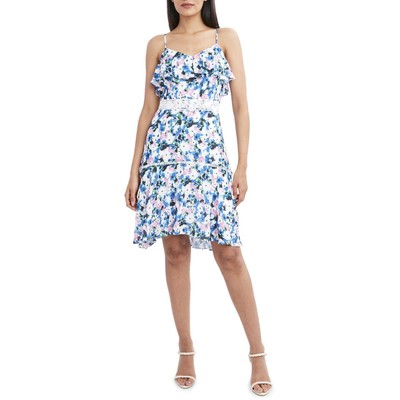 

BCBGMAXAZRIA Женское кружевное летнее платье с оборками и пышной юбкой BHFO 5725, Floral