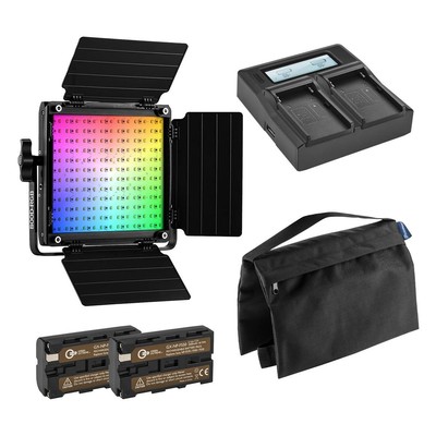 GVM 800D RGB Light Kit with Battery  Charger, Includes Saddle Sandbag