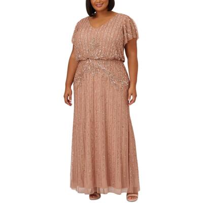 Женское длинное вечернее платье Adrianna Papell, расшитое блестками, BHFO 9377