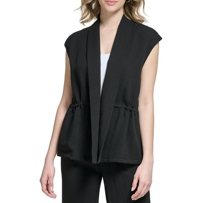 Женский черный блейзер с открытым передом и шалевым воротником Calvin Klein XS BHFO 8024