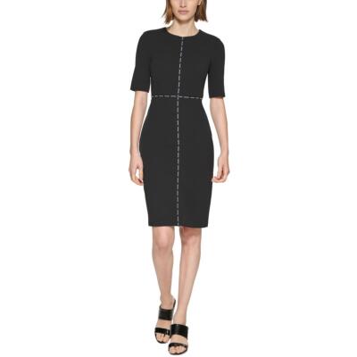 Женское черное платье-футляр длиной до колена с логотипом Calvin Klein 6 BHFO 9880