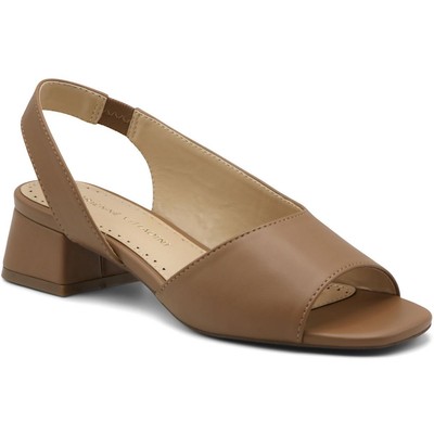 Adrienne Vittadini Womens Adino Tan Slingback Sandals 9.5 Medium (B,M) BHFO 4547