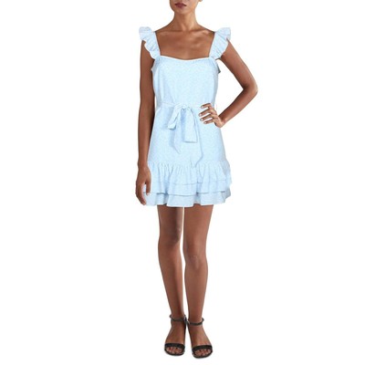 

Синее вечернее мини-платье трапециевидной формы с оборками Likely Womens Charlotte  BHFO 1211, Light blue