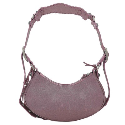 Pre-owned Balenciaga Rose Glitter Le Cagole Xs Shoulder Bag 671309210p25812