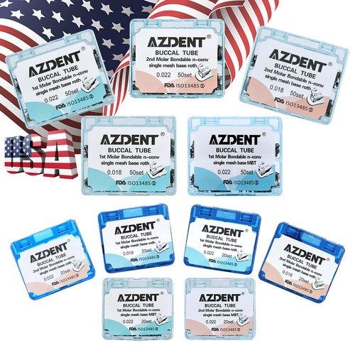 Tubos bucales de ortodoncia dental 1er tubo molar Roth MBT 022 Bondable Monobloc