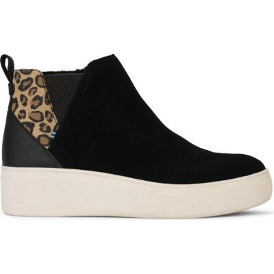 

Женские повседневные и модные кроссовки Toms Jamie Suede Pull On Кроссовки BHFO 0403, Black suede/leopard print, Jamie