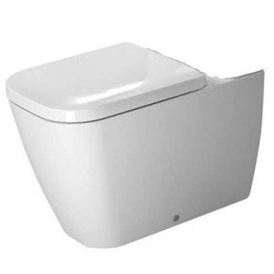 Duravit 213409-DUAL White Happy D.2 Elongated Toilet Bowl Only - Less Seat