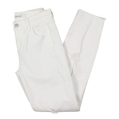 

Джинсы-капри J Brand Womens Blanc Debutante White стрейч с эффектом потертости  BHFO 7282, Белый