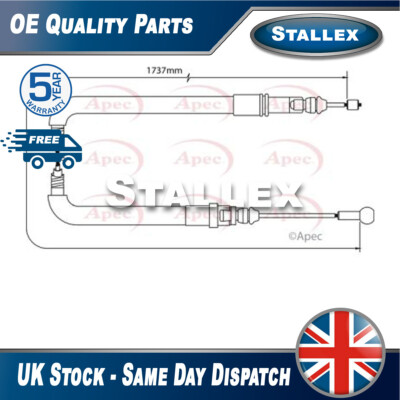 Fits Expert Dispatch Scudo 1.6 D HDi 2.0 Hand Brake Cable Rear Stallex #2