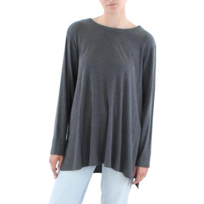 

Женская рубашка с круглым вырезом из тенселя Eileen Fisher, туника, топ, блузка BHFO 4749, Ясень