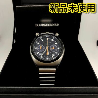 Pre-owned Citizen Record Label Tsuno Chrono An3660-81l Quartz Black Dial Date Chronograph