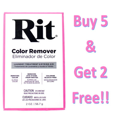 RIT DYE Powder  Color Stain Remover Laundry Cleaning 2.0 Oz  BUY 5 Get 2 FREE