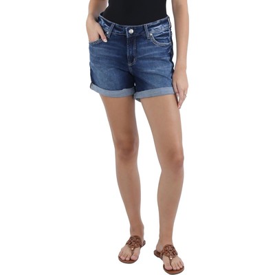 Silver Jeans Co. Женские джинсовые шорты Elyse Blue со средней посадкой, облегающие фигуру, 27 BHFO 8710