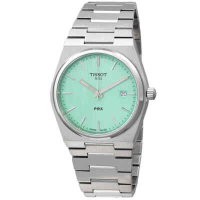Мужские часы Tissot PRX с кварцевым светло-зеленым циферблатом T137.410.11.091.01