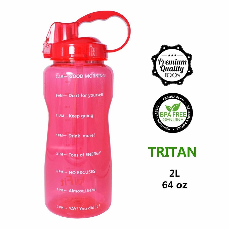 QuiFit Portable Drinking Straw Daily Water Bottle Sport Wate