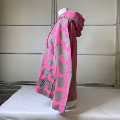Pre-owned Marc Jacobs C632p26sp22-296 Monogram Oversized Hoodie Women's Size Sma In Multicolor