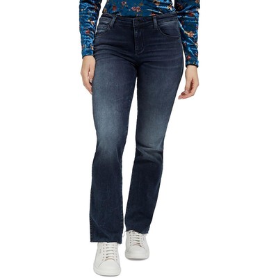Женские синие джинсовые брюки Guess с необработанным подолом, джинсы с прямыми штанинами 24/32 BHFO 0039