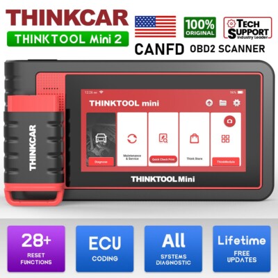 Thinktool Mini2 All System Car Diagnostic Scanner Bidirectional CANFD Key Code 