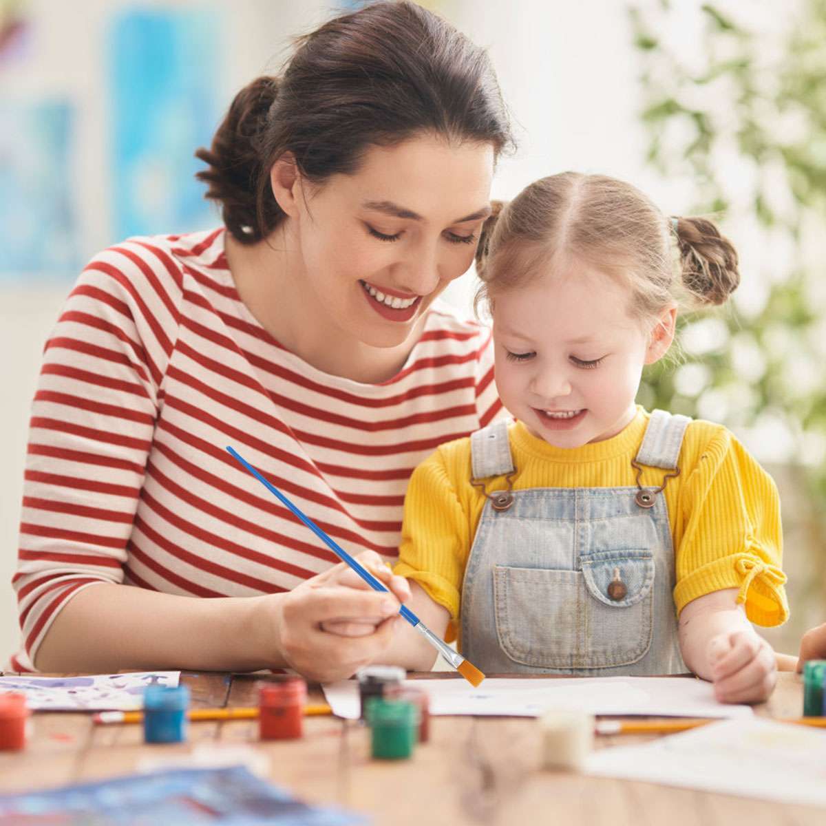 100pcs Artist Paint Flat Brushes Set Acrylic Oil Watercolor Painting Art Craft