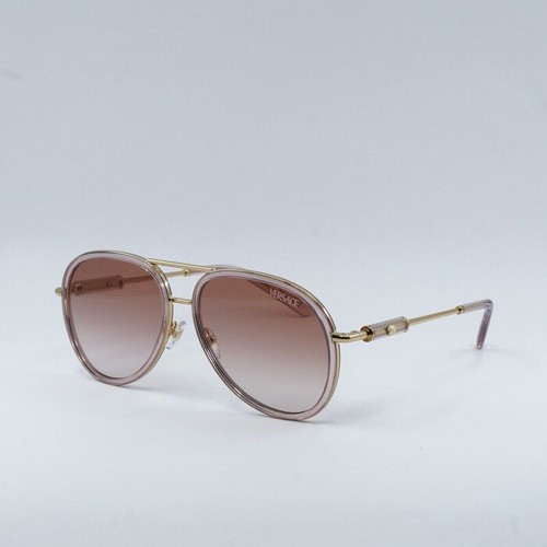 Pre-owned Versace Ve2260 100213 Brown Transparent/pink Gradient 60-16-140 Sunglasses