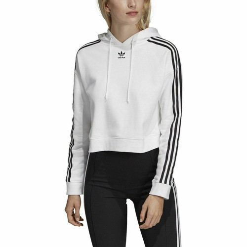 

[DX2321] Женская укороченная толстовка с капюшоном Adidas, Белый