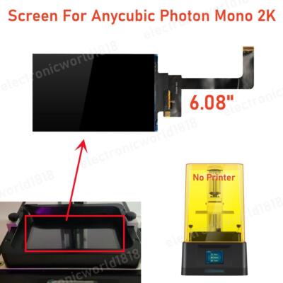 For Anycubic Photon Mono 2K 3D Printer 6.08'' LCD Screen Display Replacement NEW