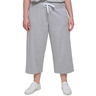 Женские укороченные спортивные брюки Calvin Klein Performance с отделкой в рубчик Plus BHFO 9387
