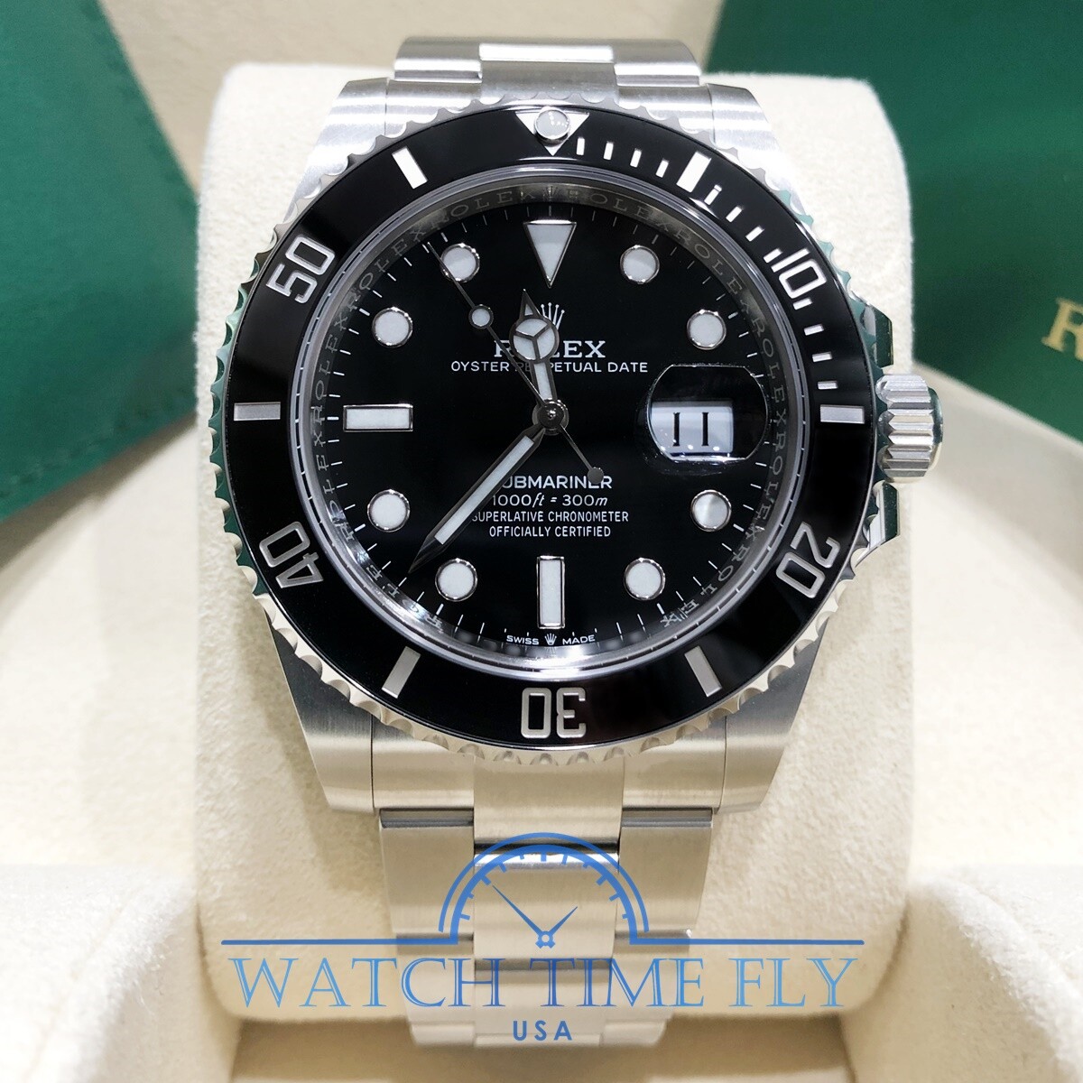 Pre-owned Rolex 126610 Submariner Date 41mm Black Ceramic Bezel Black Dial Stainless Steel