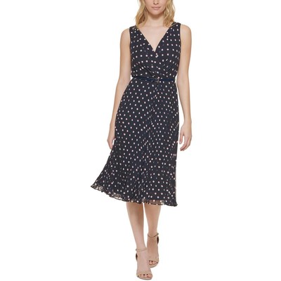 

Женское темно-синее платье до колена с расклешенной юбкой Tommy Hilfiger Petites  BHFO 1079, Sky captain