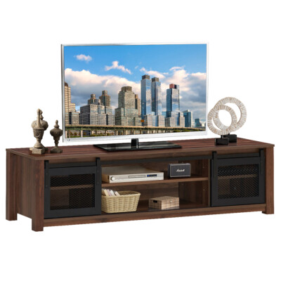Entertainment Center For Tv's Up To 65" With Sliding Mesh Do
