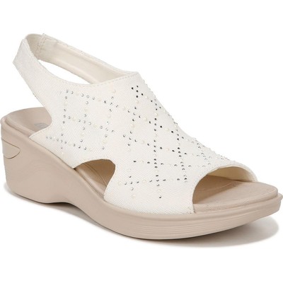 Женские босоножки на танкетке Bzees Womens Destiny Ярко-белого цвета, размер 11, средний (B,M), BHFO 4070