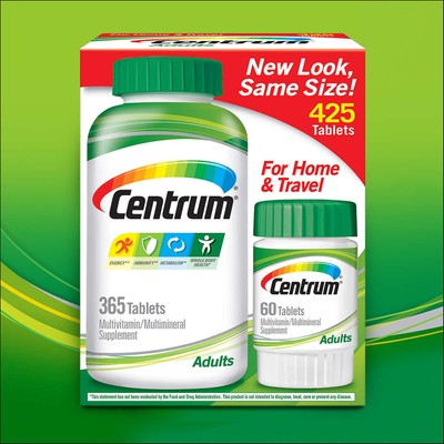 Centrum 425 Tablets Men/Women Adults under 50 Multi Vitamin Mineral 365 +...